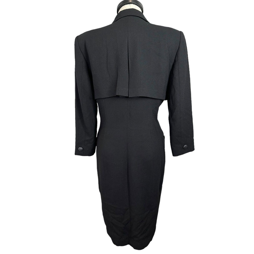 Vintage Tahari Wool Blend Notch Collar Trench Coat Women's 8 - Picture 6 of 16